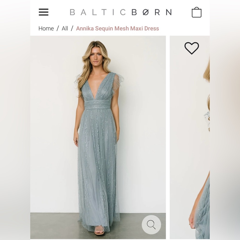 Small Baltic Born dress- Annika sequin mesh maxi dress